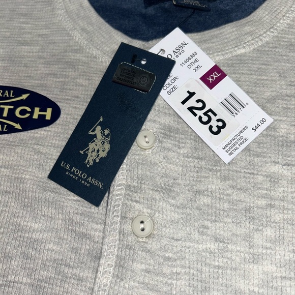 NET U.S. Polo Assn. Men's XXL Long Sleeve Thermal Shirt Natural Stretch Cream - Picture 7 of 8